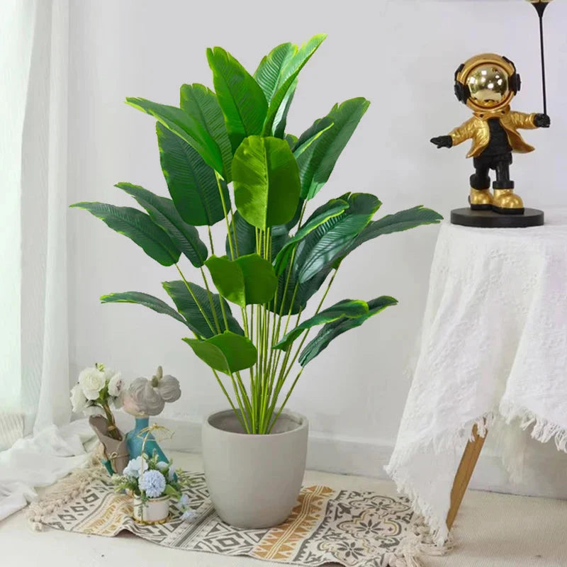 Artificial Tropical Palm Tree with Real Touch Banana Leaves