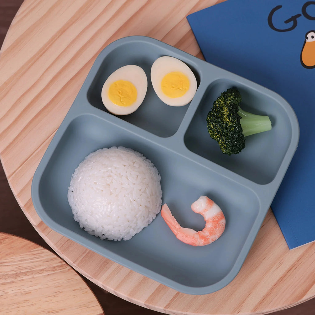 Color Kids Silicone Divided Suction Plate BPA-Free Toddler Dish