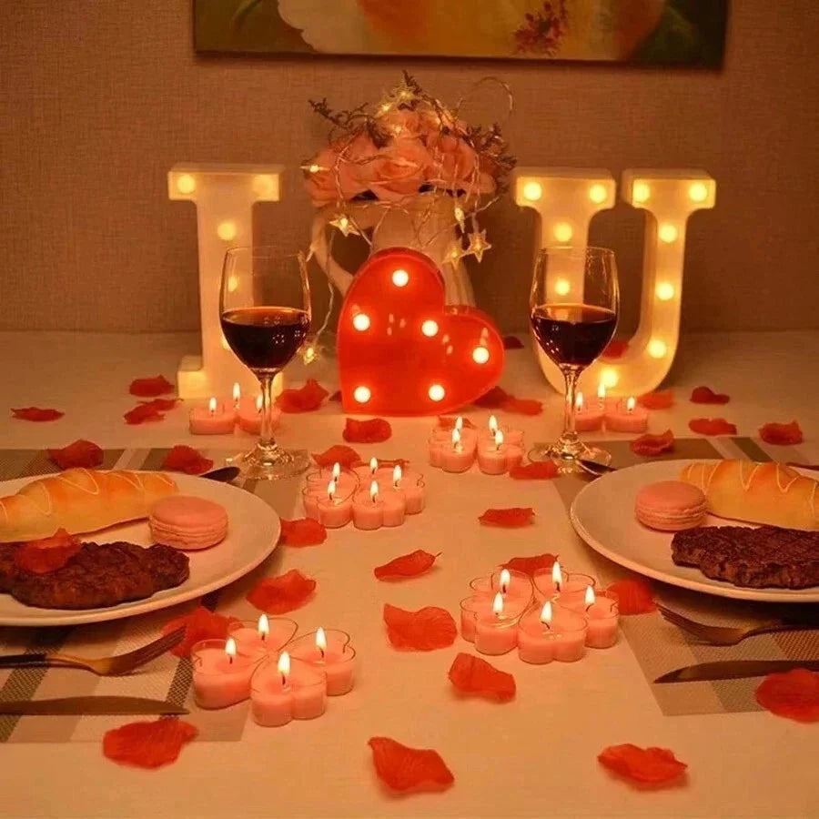 9pcs Heart-Shaped Scented Tea Candles – Romantic Décor for Valentine's Day, Weddings, and Anniversaries