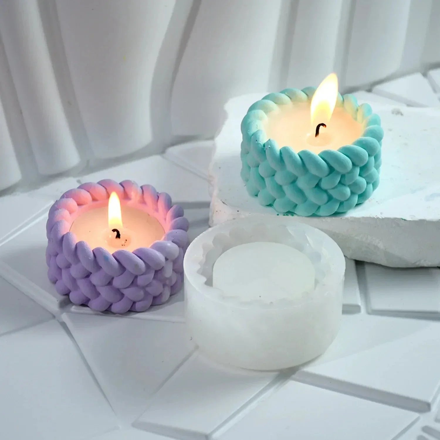 Hemp Rope Candle Cup Silicone Mold – DIY Succulent Pot, Cement, Resin & Gypsum Craft Mold for Home Décor & Storage Boxes
