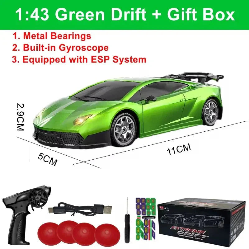 1/64 4WD High-Speed Drift RC Car – Mini Remote Control Racing Toy for Kids & Adults