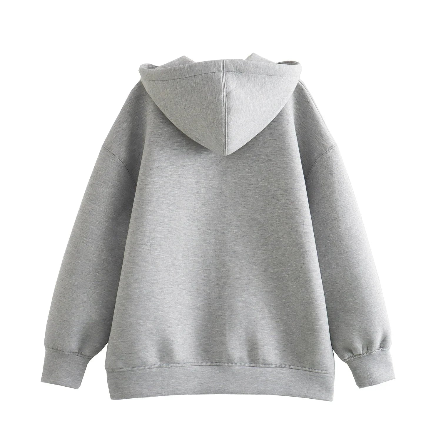 Women’s Oversized Zip-Up Hoodie – Thick Space Cotton Streetwear Hooded Jacket for Spring & Autumn Casual Style