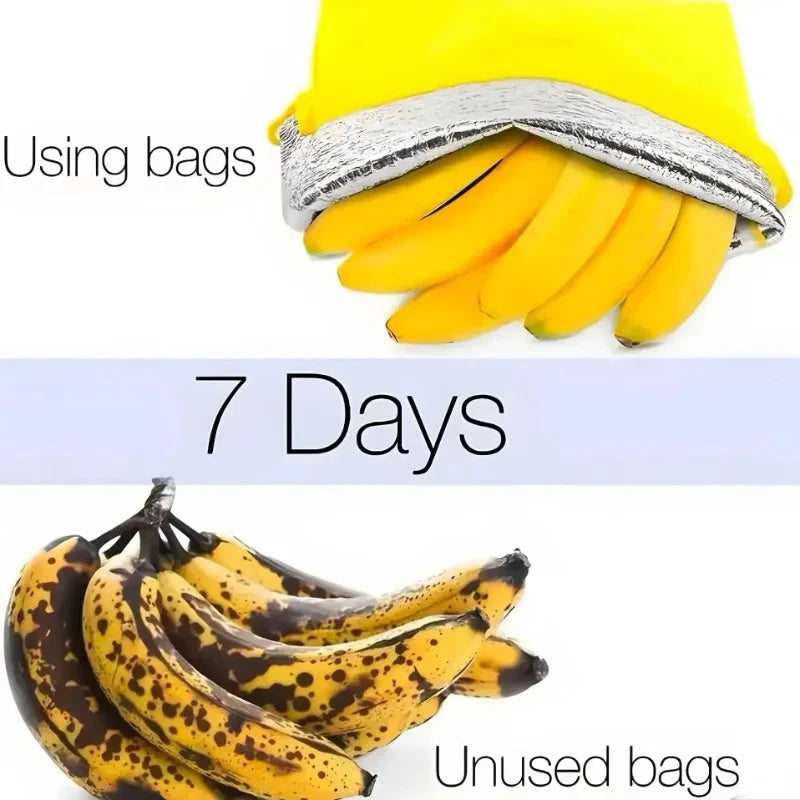 Durable Yellow Banana Storage Bag – Insulated Fresh-Keep Drawstring Bag for Fruits & Vegetables | Reusable Banana Preservation Pouch