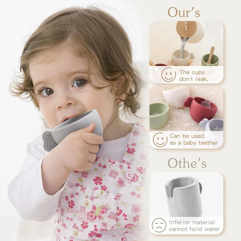 Wooden Montessori Teapot Tea Set – Pretend Play Toy