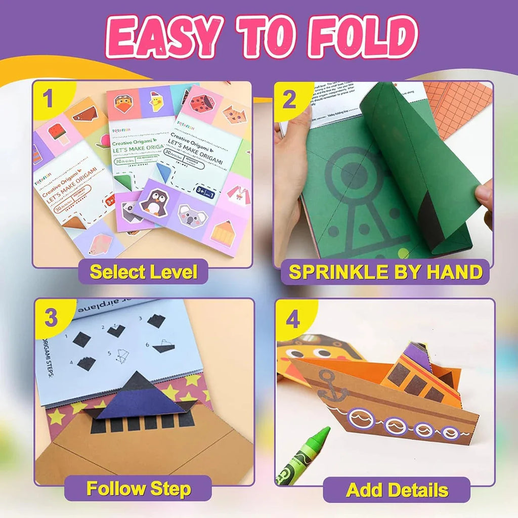 Origami Kit with 30/96 Sheets & Guiding Book - DIY Art Craft for Kids & Beginners