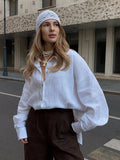 Women’s 100% Cotton Casual Shirt – Spring Summer Loose Fit Button-Down Cardigan Blouse, Solid Color Lightweight Top