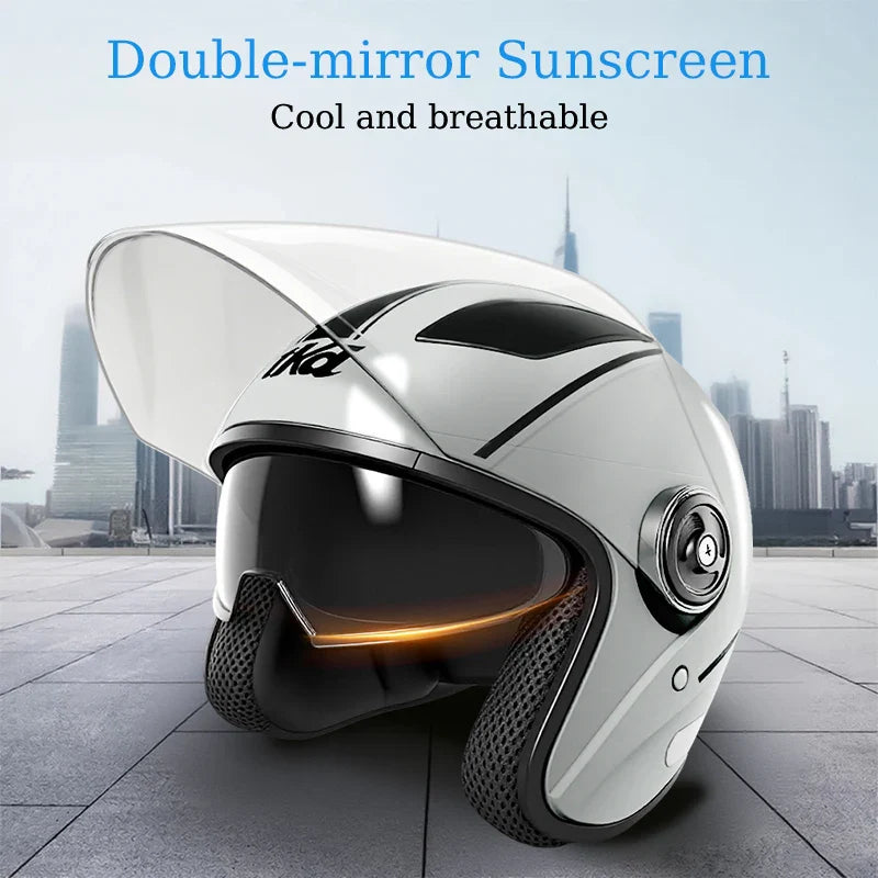 Motorcycle Dual Visor Flip Up Modular Full Face Helmet Anti-fog Street Bike Racing Helmet for Women, Men, 4 Colors