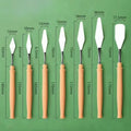 7Pcs Stainless Steel Palette Knife Set - Mixing, Scraping, and Painting Tools for Artists