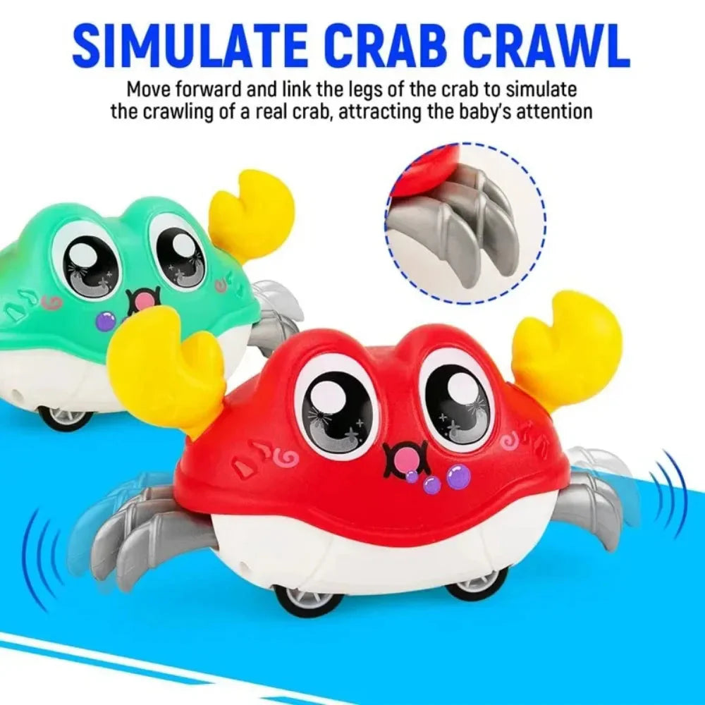 Interactive Crawling Crab Toy - Double Return Force & Bubble Simulation | Fun Baby Sensory Toy for Toddlers