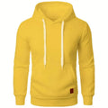 Men’s Casual Lightweight Hoodie – Solid Color Drawstring Pullover Sweatshirt for Streetwear & Outdoor Style