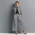 Women's Elegant Short Jackets With Wide Leg Pants Two Pieces Sets Winter New Stand Neck Button Coats Casual Autumn 2026 Outfits