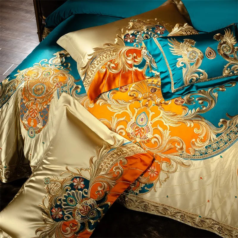 Royal Luxury Bedding Comforter Embroidery Duvet Cover Set 4/6/10Pcs