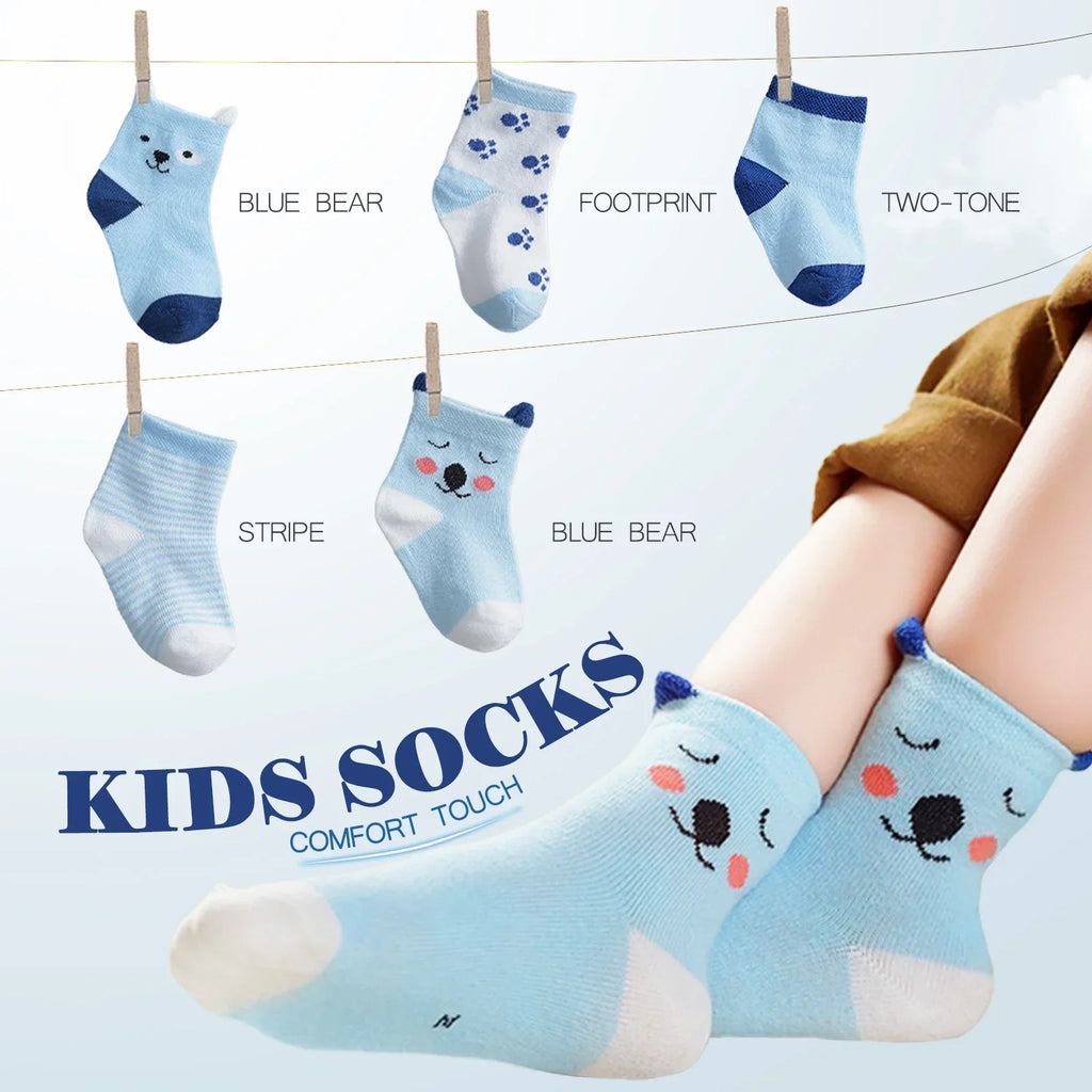 10 Pairs Baby Socks Newborn Boy Girls Infant Cute Cartoons Fashion Soft Cotton Short Socks For 0-3 Years