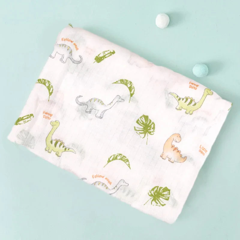 110cm Baby Swaddle Blanket Wrap Burping Clothes Dual Layers Muslin Blankets Boy Girl Organic Soft Cotton