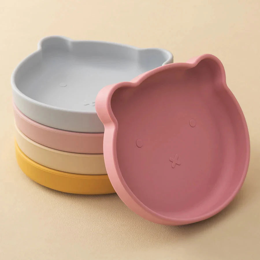 Silicone Baby Suction Dining Plate Bear Shape