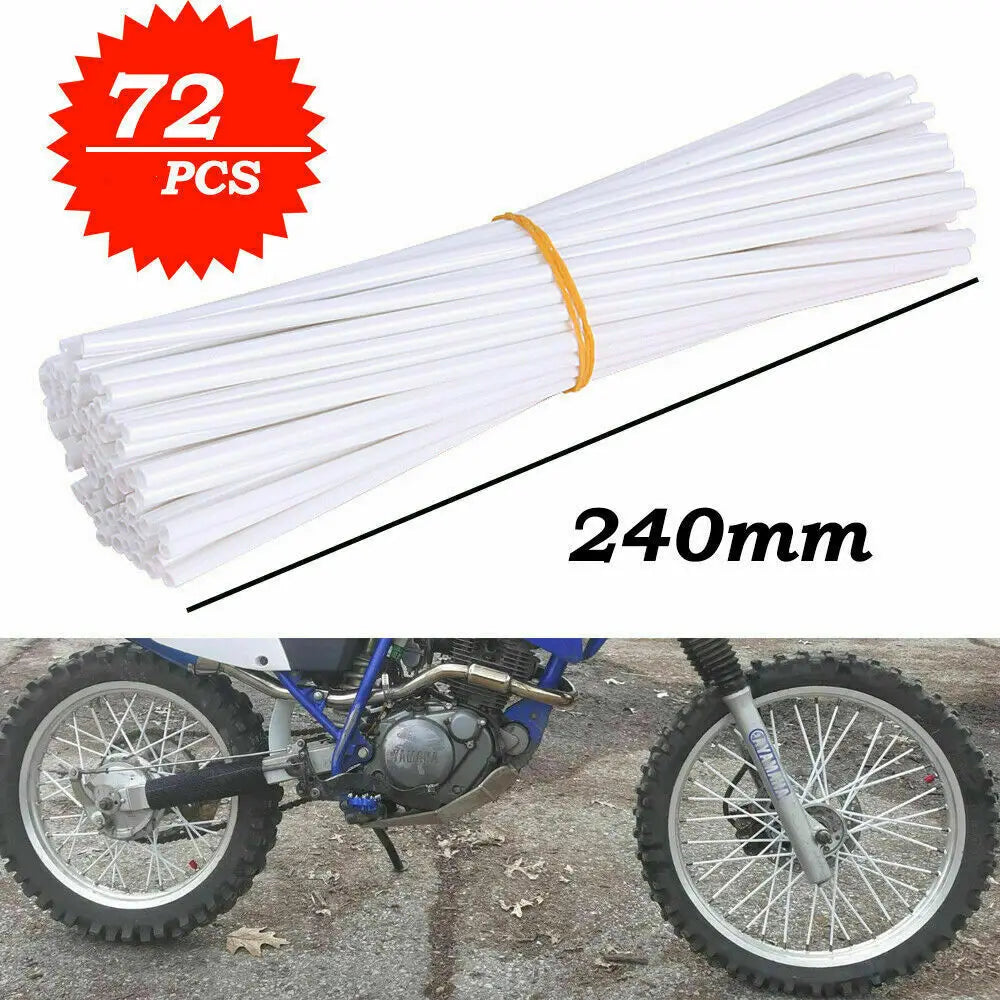 72pcs Bicycle Wheel Spoked Protector Wraps 24cm Wheel Rim Spoke Wrap Kit for Motorcycle Bike Color Rims Skin Trim Covers Pipe