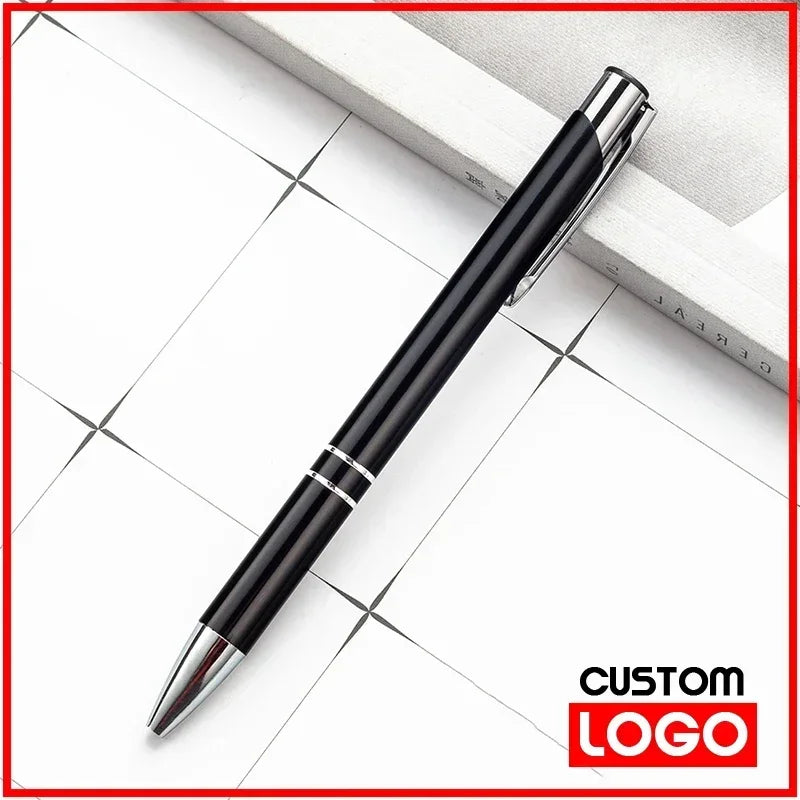100pcs/lot Hot Sell Metal Ballpoint Pen Support Custom Logo Advertising Wholesale Personalized Pen Advertising Promotional Gift