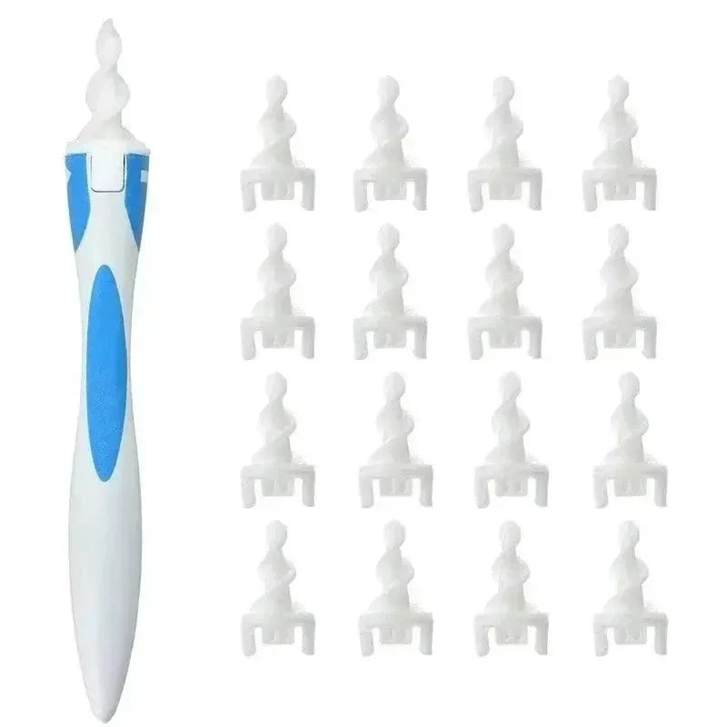 Ear Wax Remover Tool – Soft Silicone Ear Cleaner with 16 Replacement Tips