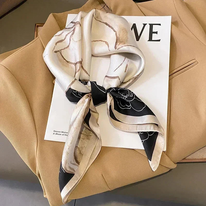 Luxury Silk-Feel Square Scarf – Satin Shawl, Hijab, Hair Wrap for Women