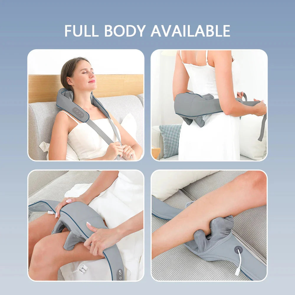 Foreverlily 26W Neck & Shoulder Massager Wireless Back Kneading Shawl