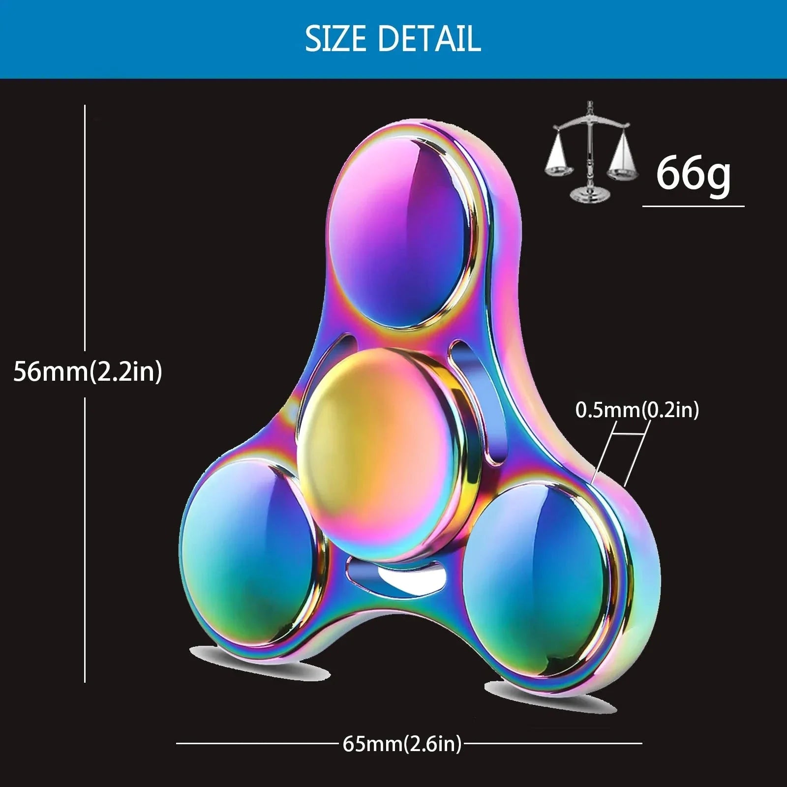 Stainless Steel Fidget Spinner – High-Speed Precision Metal Hand Spinner | 3+ Minute Spin Time for EDC, ADHD & Anxiety Relief