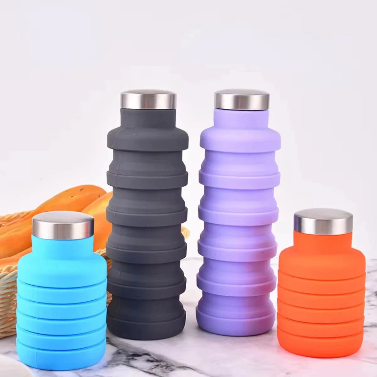 Collapsible Silicone Water Bottle - BPA-Free, Portable & Reusable for Outdoor Adventures