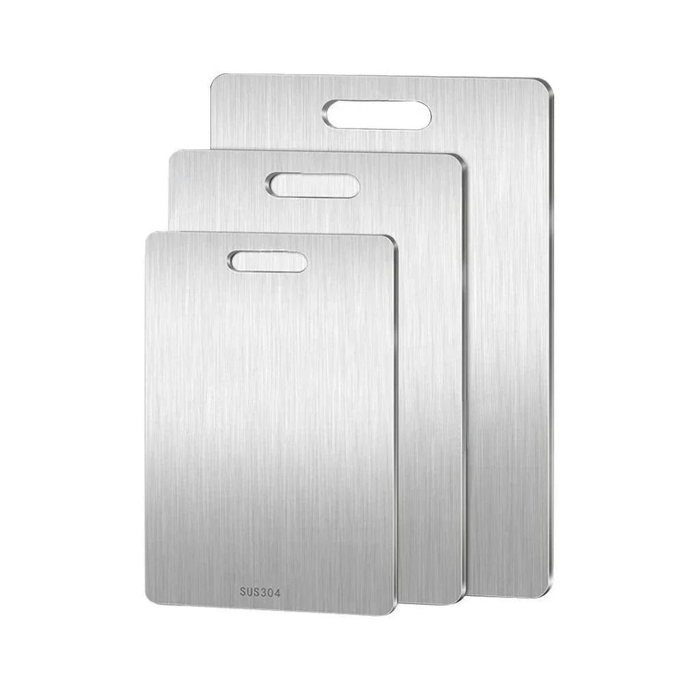 316 Stainless Steel Chopping Board – Thickened Double-Sided Antibacterial Cutting Board for Kitchen & Dough Kneading
