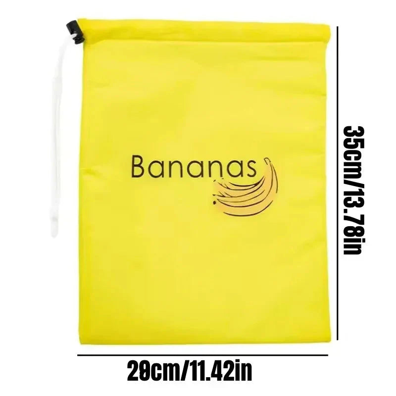 Durable Yellow Banana Storage Bag – Insulated Fresh-Keep Drawstring Bag for Fruits & Vegetables | Reusable Banana Preservation Pouch
