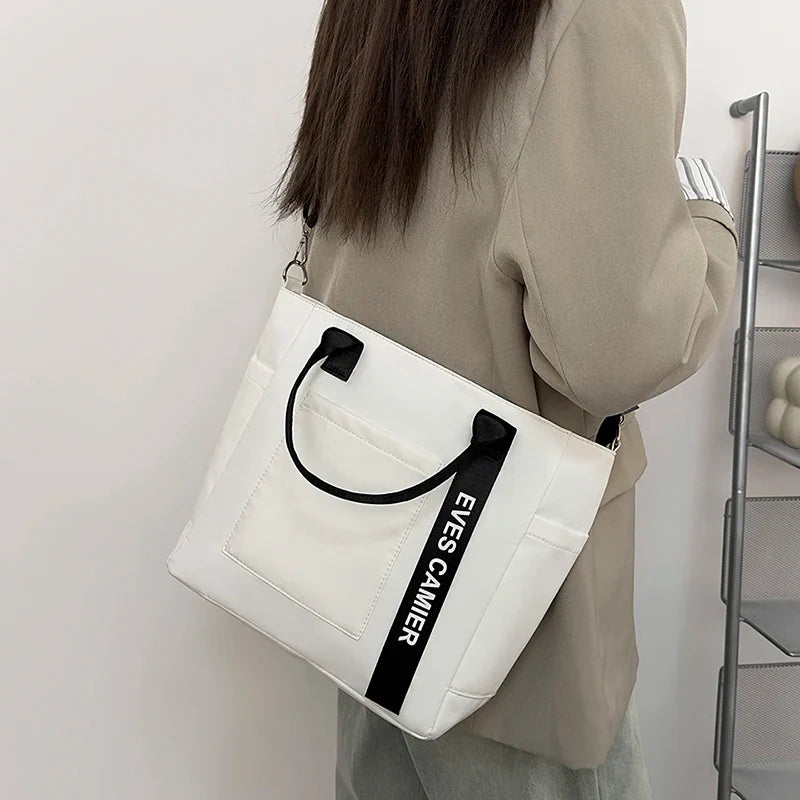 Nylon Fabric Shoulder Bag Casual Large Capacity Versatile Crossbody Bag Daily Commuting Tote Bag