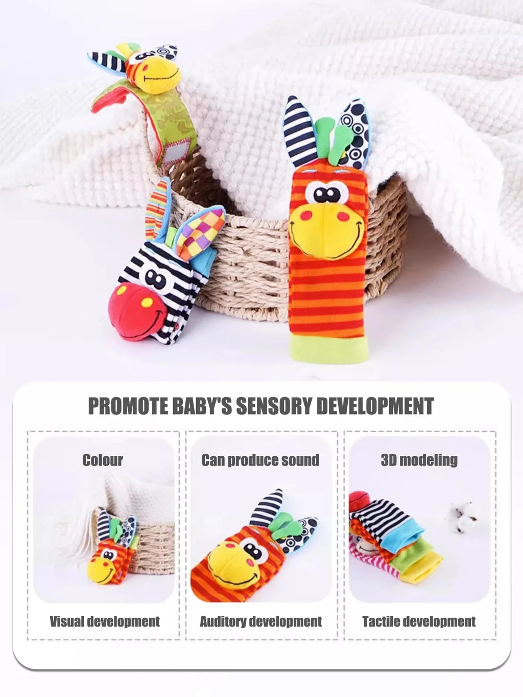 Baby Wrist Rattle Socks Sensory Educational Toys Set