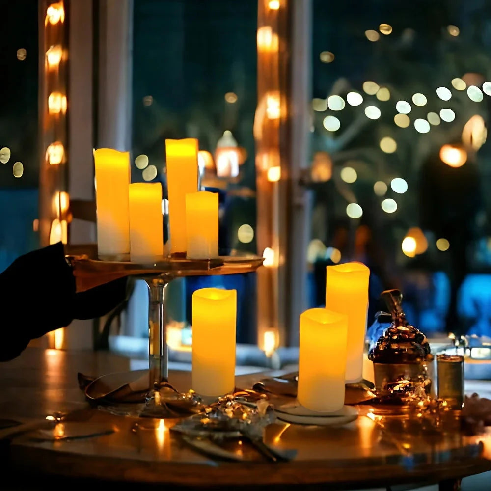 10-120pcs Flameless LED Flickering Pillar Candles – Battery-Operated, Safe, and Reusable for Weddings, Parties, and Home Décor