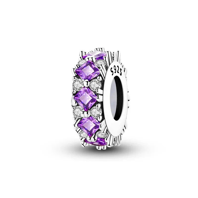 100% 925 Sterling Silver Rainbow Zircon Butterfly Dragon Silicone Stopper Charms - Colorful Beads for DIY Bracelets, Customizable Jewelry for All Occasions