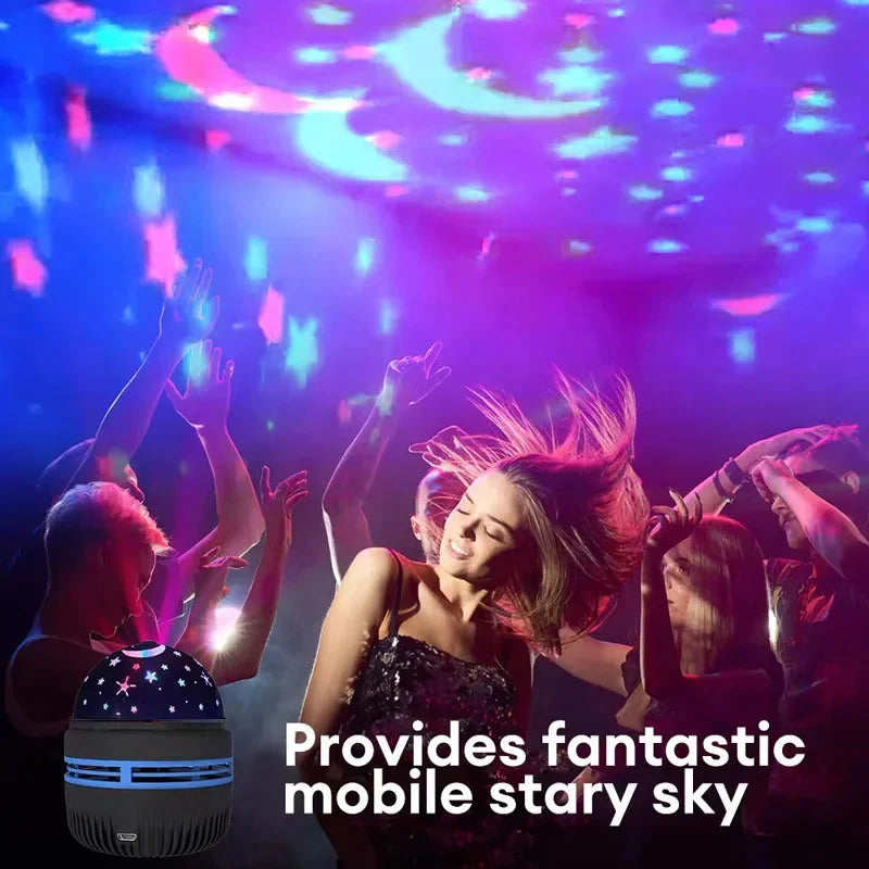 LED Starry Sky Projector Lamp – USB Rotating Night Light