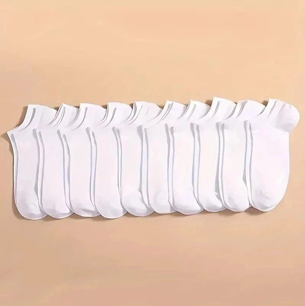 10PCS Men’s Mid-Calf Cotton Socks – Solid Color, Versatile for All Seasons