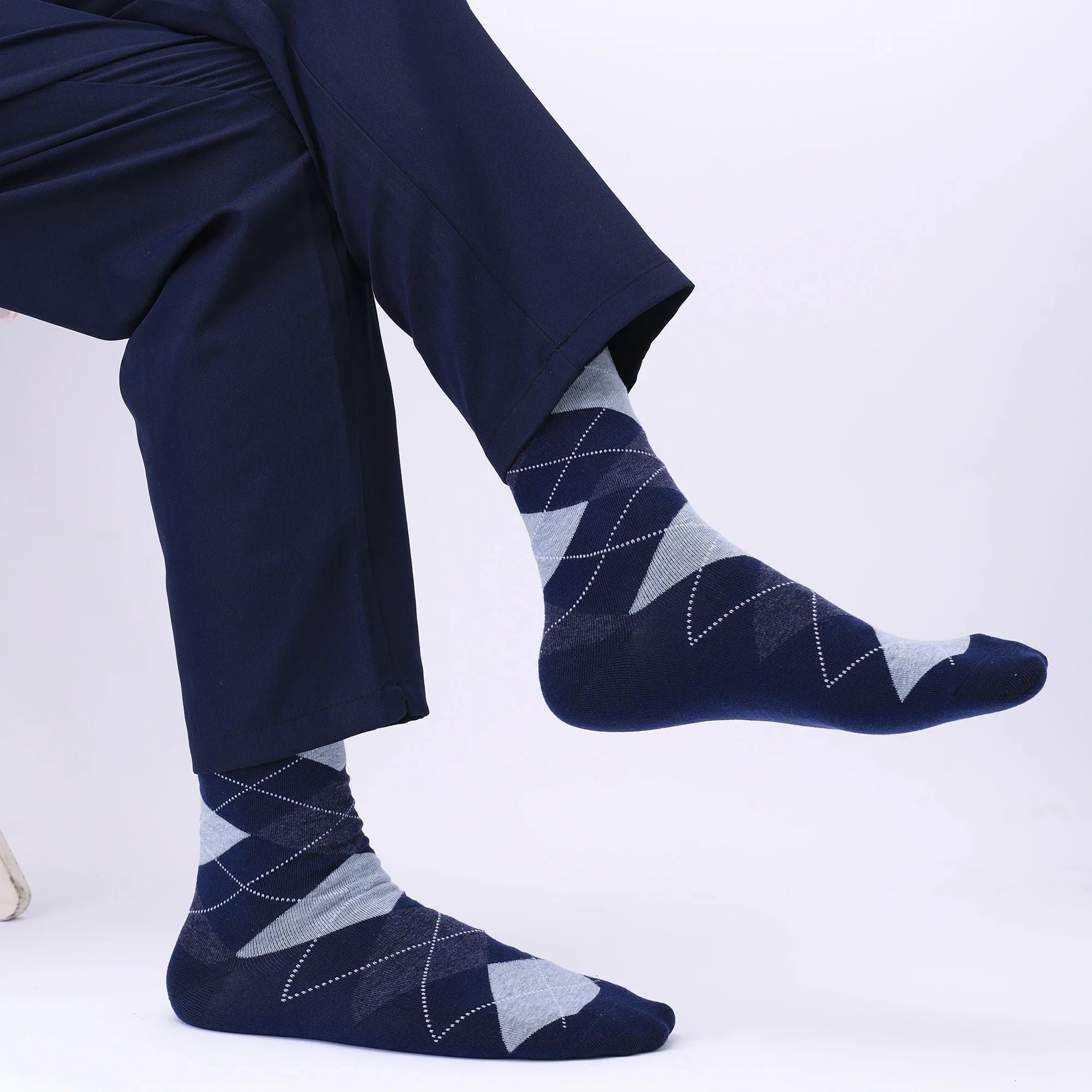 5 Pairs Argyle Breathable Men's Dress Socks Plus large Size High Quality Combed Cotton