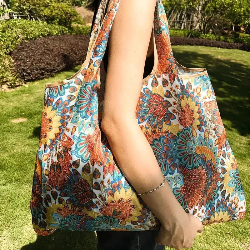 Large Capacity Foldable Grocery Bag – Waterproof Reusable Shopping Tote