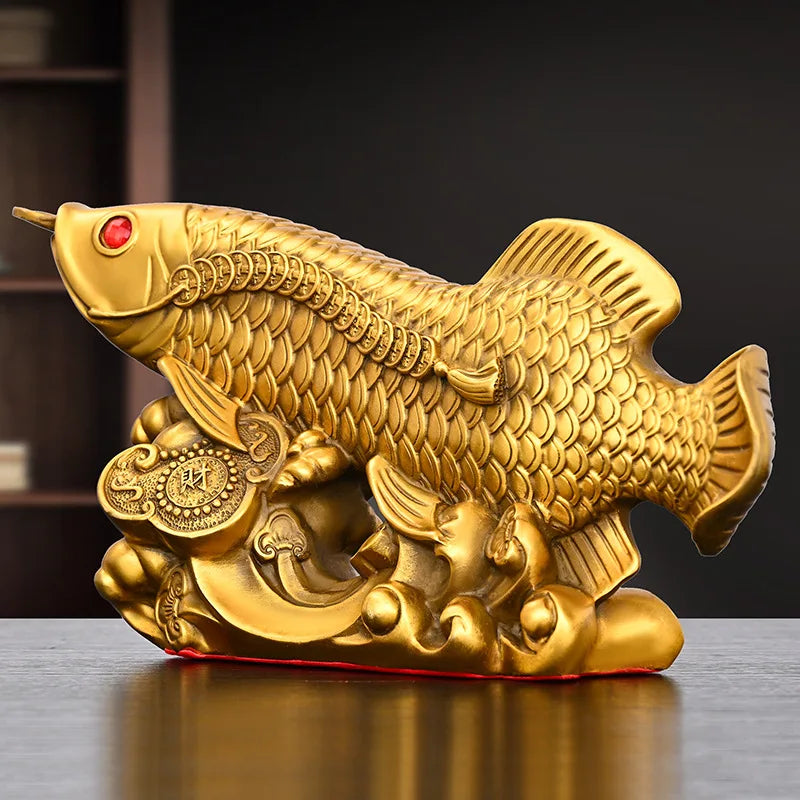 Solid Brass Fish Ornament  Wealth Home Office Decor