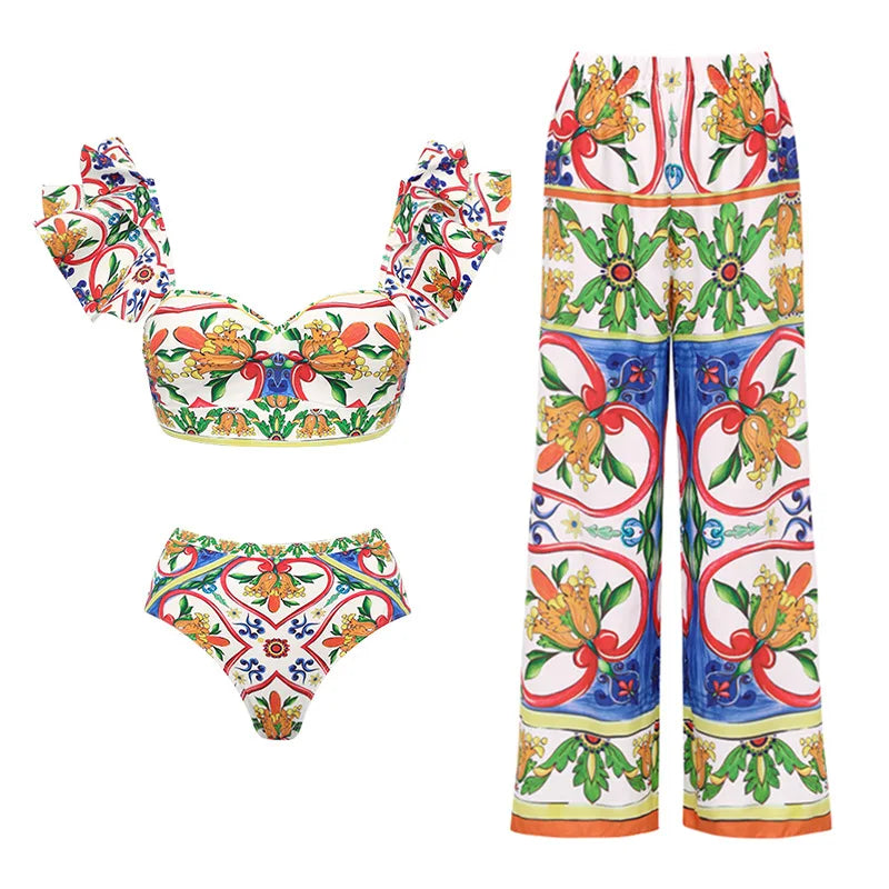 Women Swimwear 2PC Cover-up Swimsuit