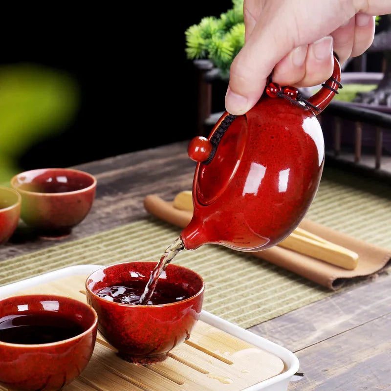 Portable Chinese Kung Fu Travel Tea Set with Carrying Bag & Gaiwan