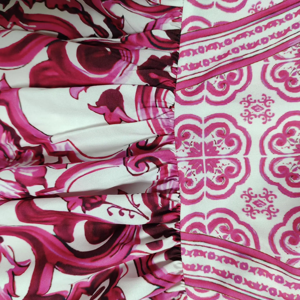 Elegant Summer Bohemian Sling Print Sleeveless A-line Long Dress