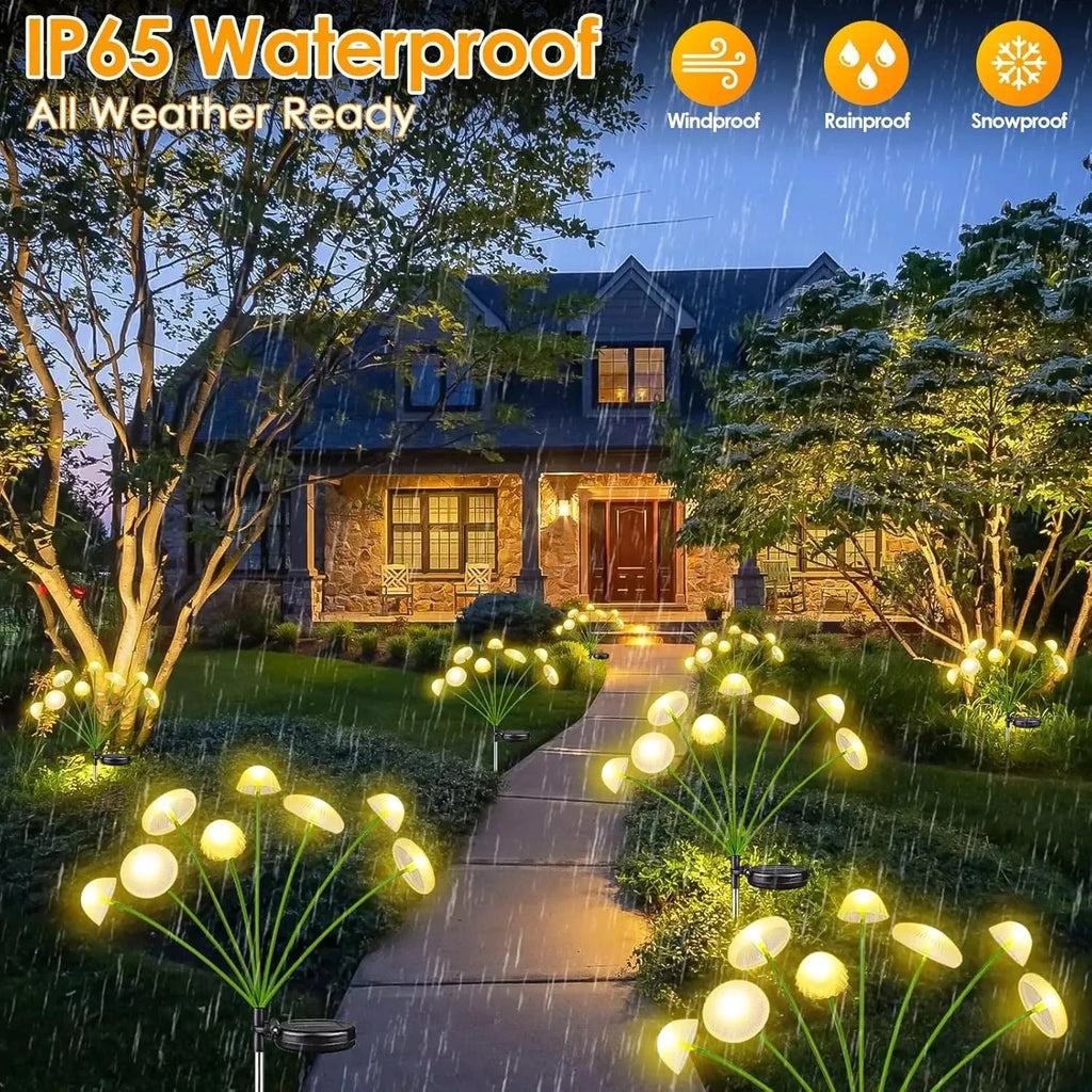 Solar Mushroom Garden Lights – Dual Mode LED Waterproof Outdoor Decor