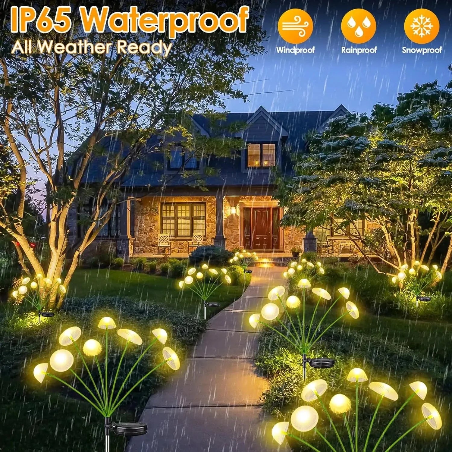 Solar Mushroom Garden Lights – Dual Mode LED Waterproof Outdoor Decor