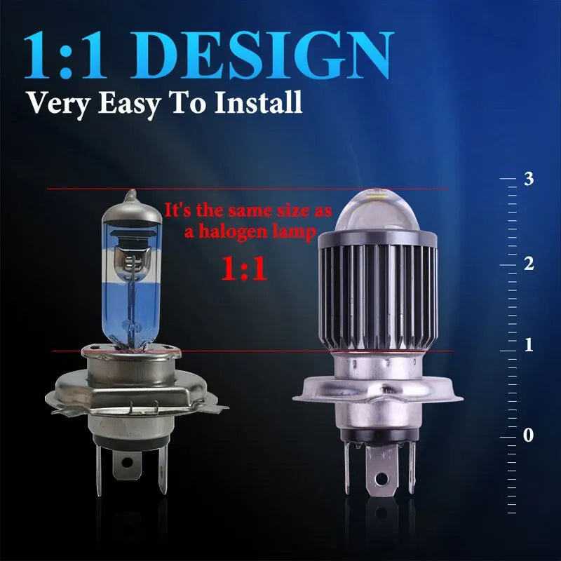 1PC H4 LED Motorcycle Headlight H6 BA20D P15D CSP Led Lens White Yellow Hi Lo Beam Spotlight Motorbike Scooter Running Lamp
