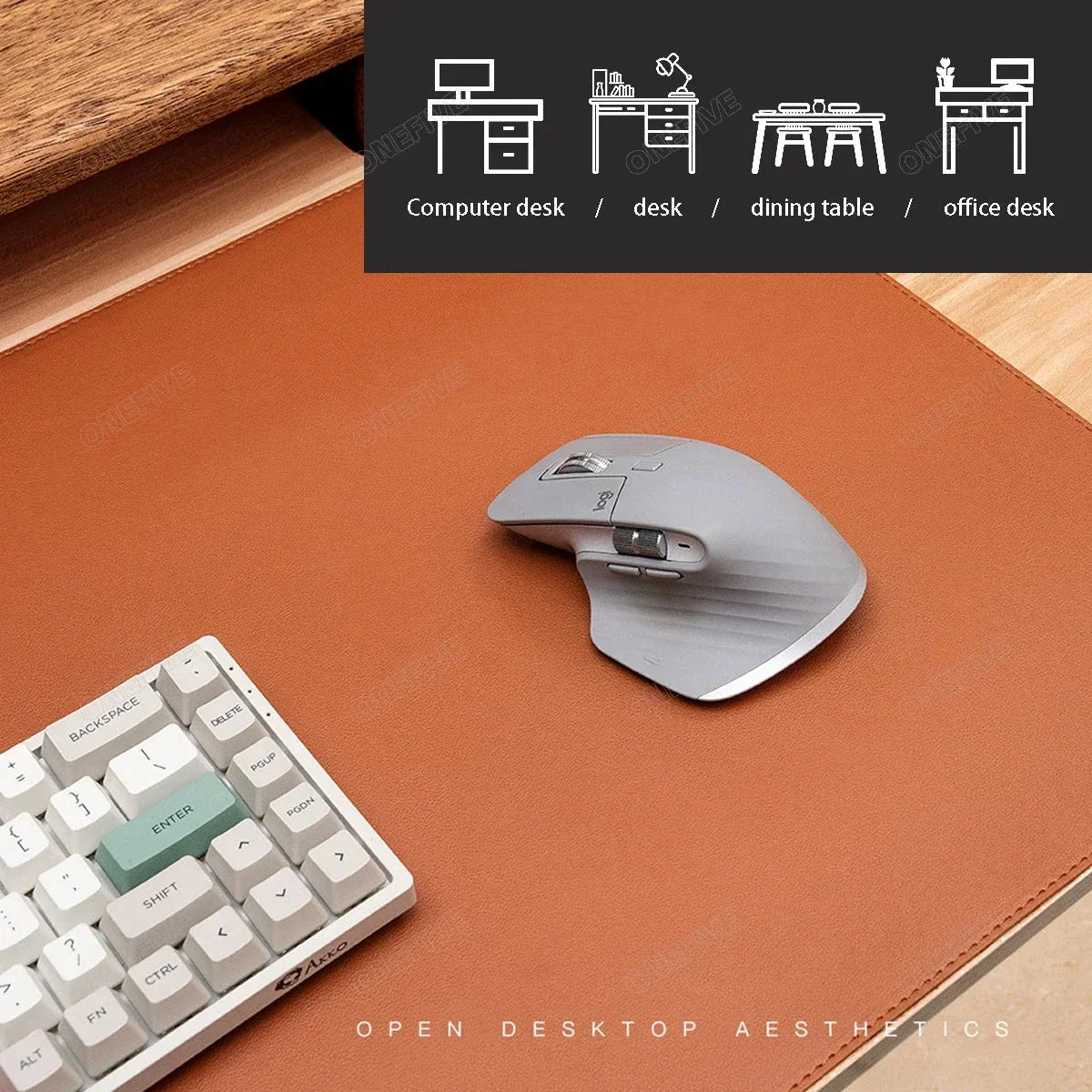 Large PU Leather Office Desk Mat – Waterproof Dual-Tone Mouse Pad & Keyboard Desk Protector for Home or Office