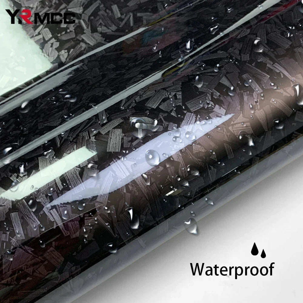 Glossy Black Carbon Fiber Vinyl Wrap Film – 3M Waterproof Car Sticker for DIY Auto Decoration & Protection