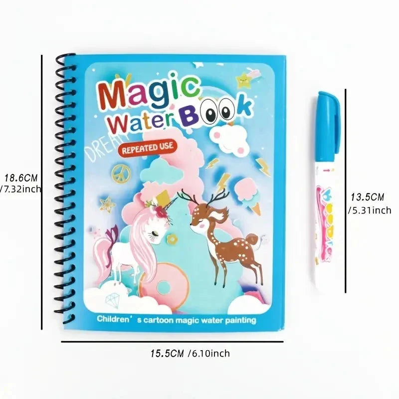 Watercolor Painting Magic Book Reusable for Children Animal Cartoon Painting Book Suitable for Children's Education and Learning