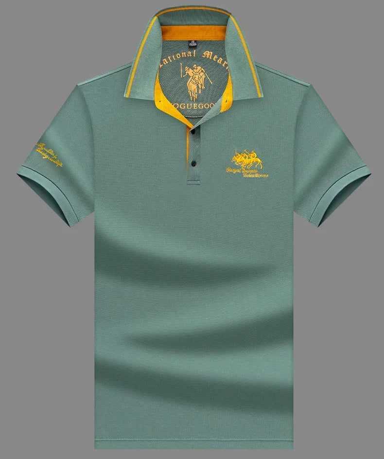 High Quality Men's Cotton Embroidered Summer Polo Shirt Short Sleeve T-shirt