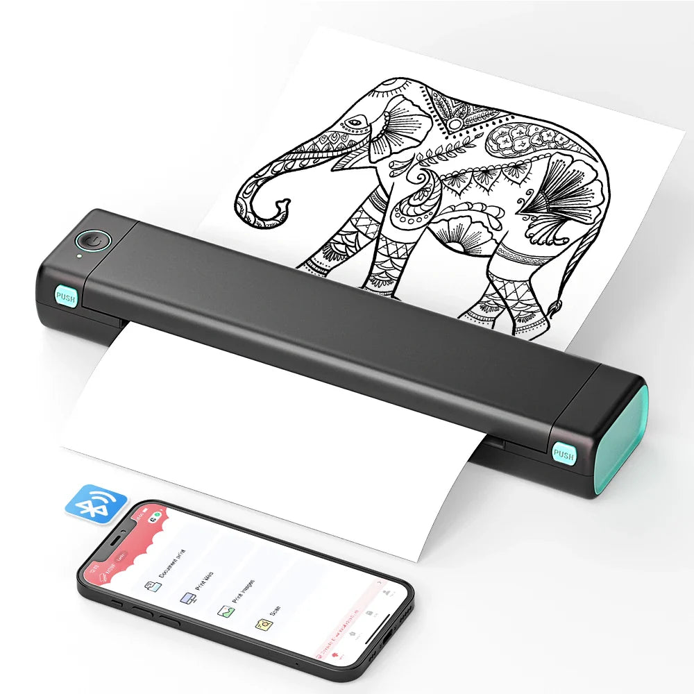 Phomemo M08F A4 Portable Thermal Printer,Supports 8.26"x11.69" A4 Thermal Paper,Wireless Mobile Travel Printers for Car & Office