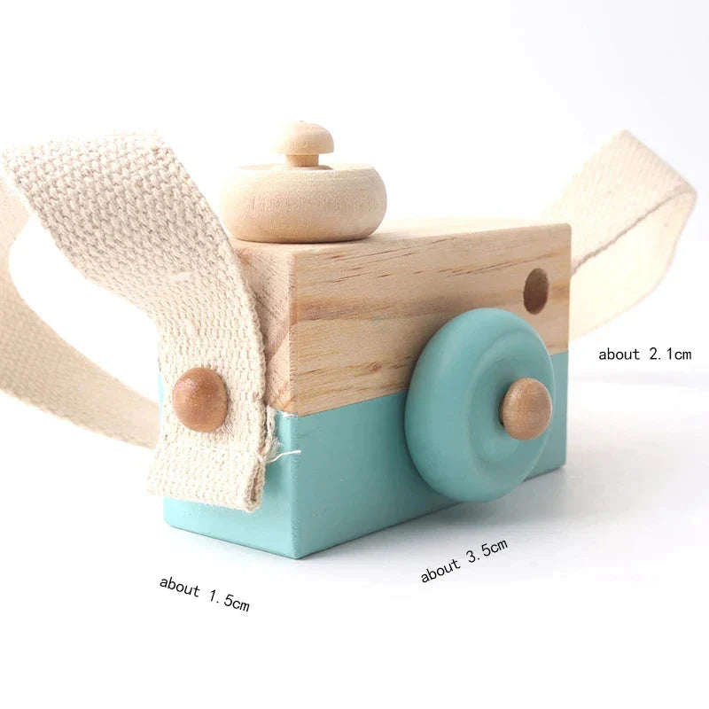 Wooden Fashion Camera Montessori Baby Toy Pendant