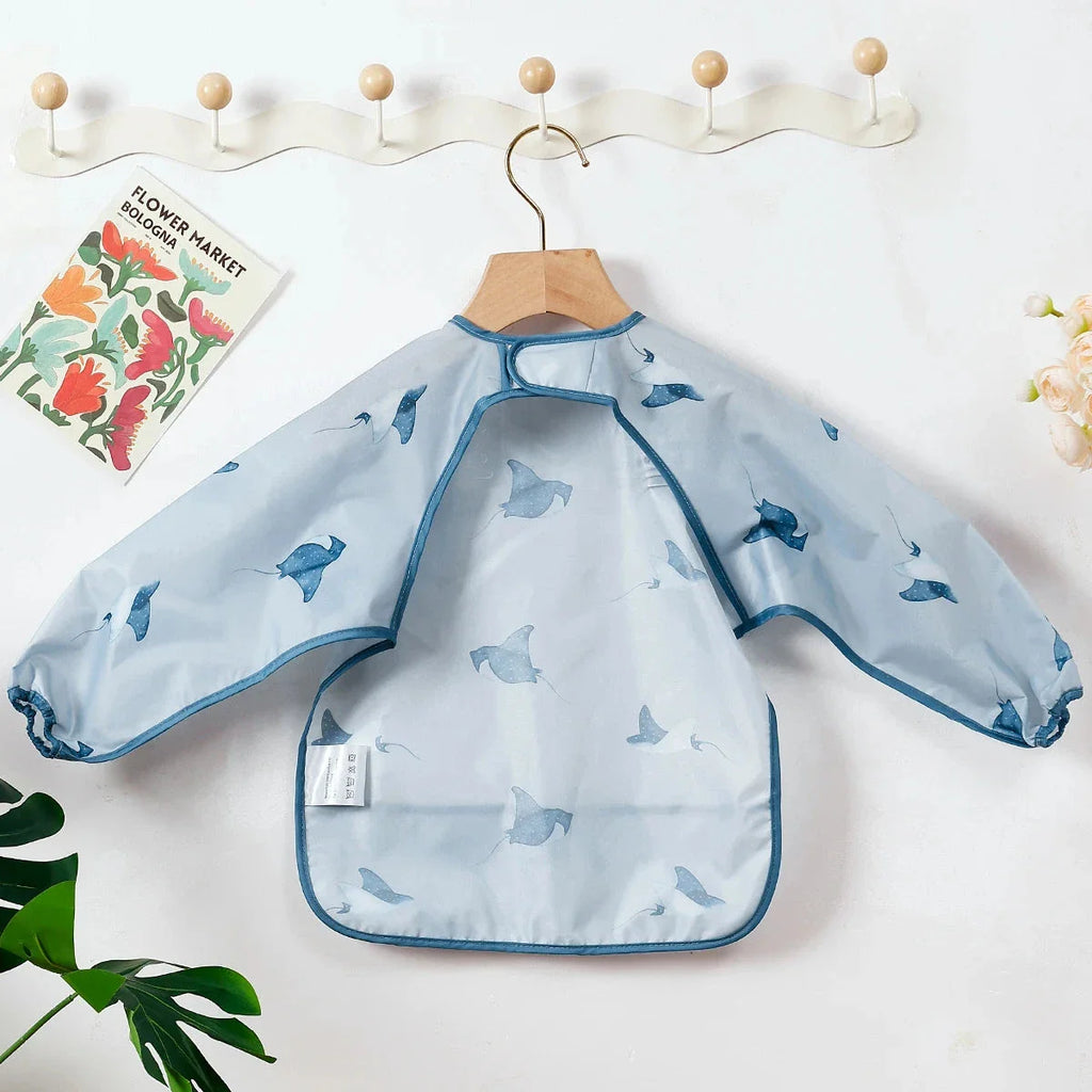 Waterproof Long Sleeve Baby Bib | Washable Feeding Bib with Full Coverage & Easy Clean Design